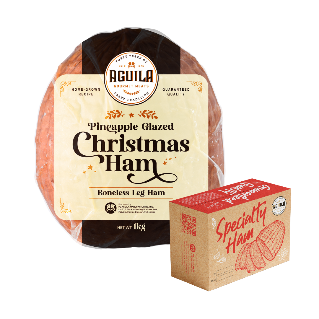 Aguila Pineapple-Glazed Christmas Ham with Christmas Box